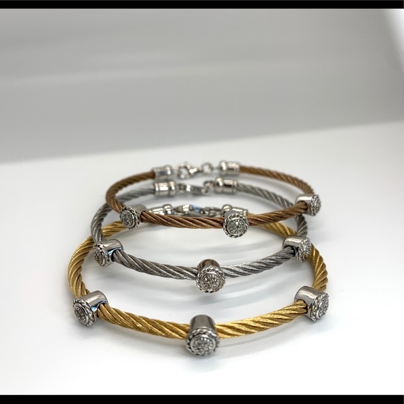 💕HP💕Diamond disc stainless steel and sterling silver bracelet - Picture 4 of 8